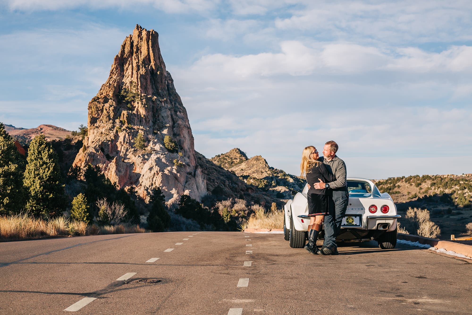 John and his wife with their 1972 Corvette from a Meineke contest